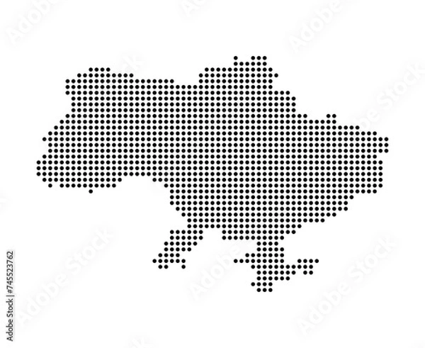 Fototapeta Ukrainian map with dot pixels