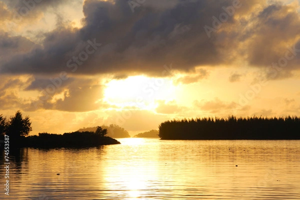 Fototapeta Horizon in sunset on seaside