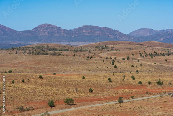 Fototapeta Scenery from the Stokes Hill lookout area of the Flinders Ranges