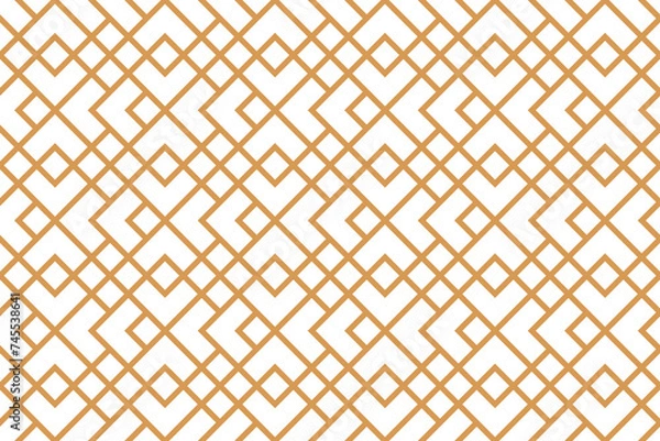 Fototapeta The geometric pattern with lines. Seamless vector background. White and gold texture. Graphic modern pattern. Simple lattice graphic design