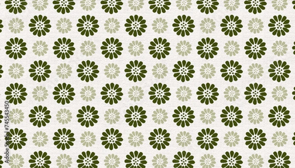 Fototapeta retro flower motif geometric abstract seamless pattern , vector graphic resources, 16:9 aspect ratio widescreen wallpaper / backdrop
