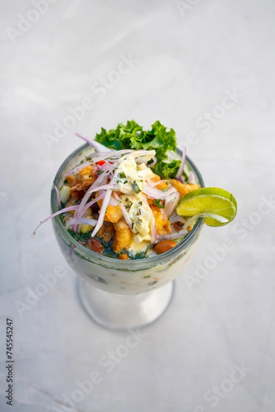 Fototapeta Peruvian tiger milk ceviche