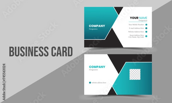 Fototapeta Modern Sleek Professional Business Card Design Template with QR code. Customizable Elegant and Stylish for Corporate Branding.