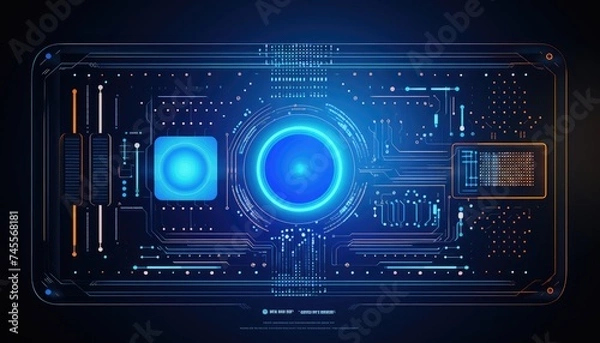 Fototapeta Abstract technology background. Futuristic interface