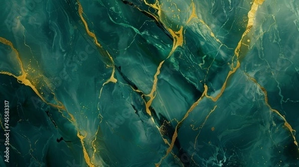 Fototapeta green gold abstract abstract marble background