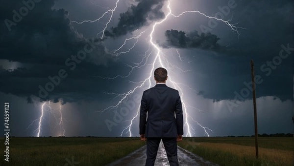 Fototapeta person with lightning