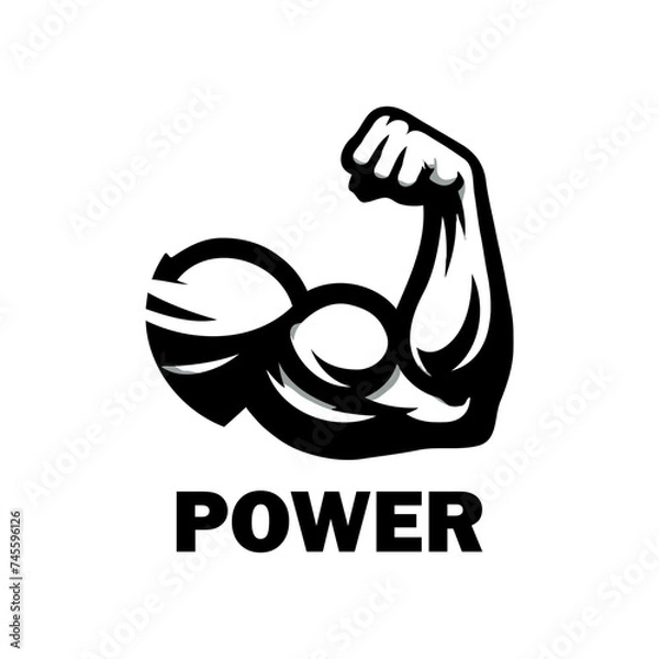 Obraz Bicep silhouette icon logo vector illustration.