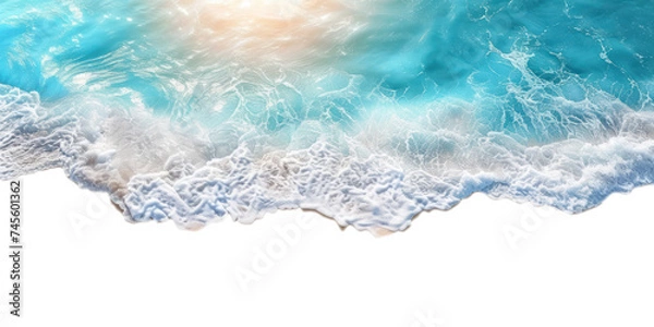 Obraz Top view waves on the sand beach summer holiday vacation concept. isolated on white and transparent background