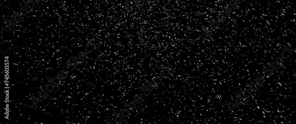 Fototapeta Vector snow, stars, twinkling lights, rain drops on black background.