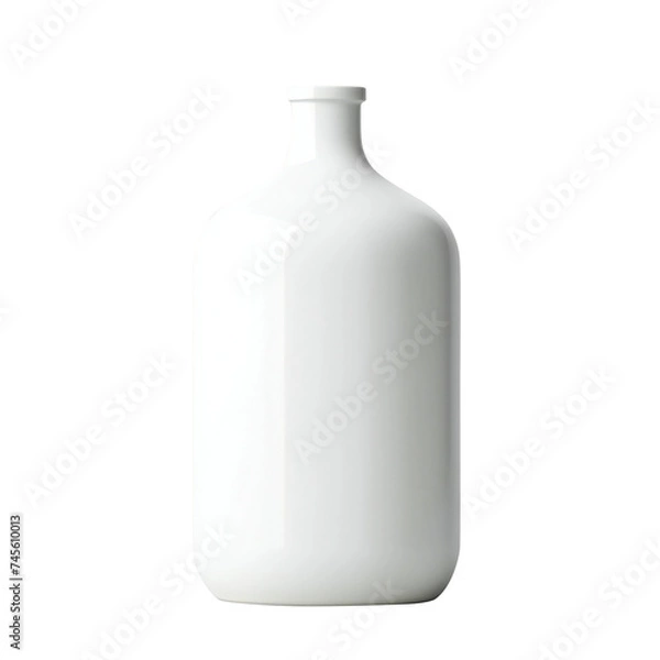 Fototapeta White ceramic vase isolated on a transparent background