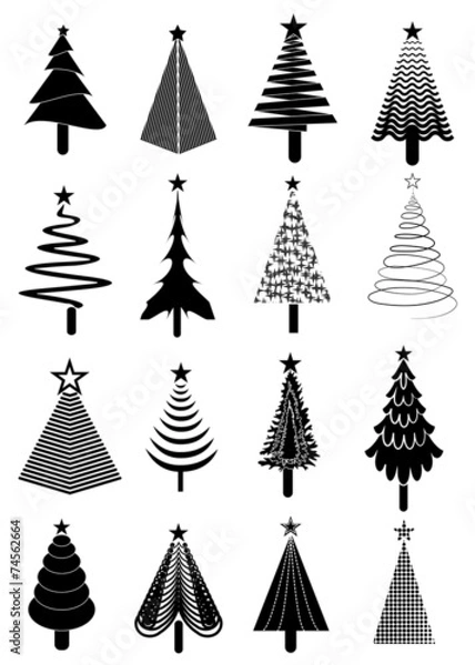 Obraz Christmas tree icons set