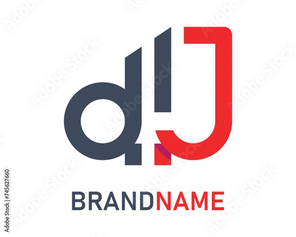 Obraz Letter dj logo design template