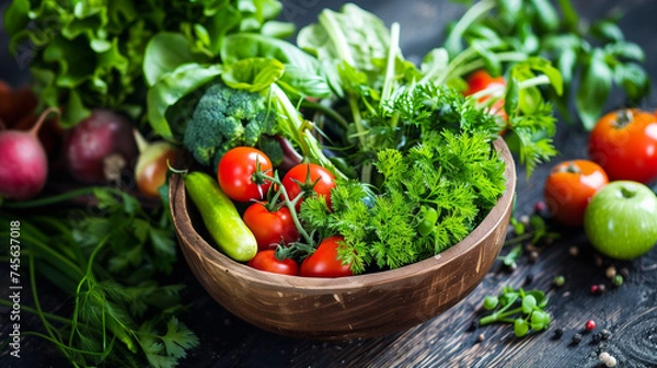 Fototapeta fresh vegetables in a basket