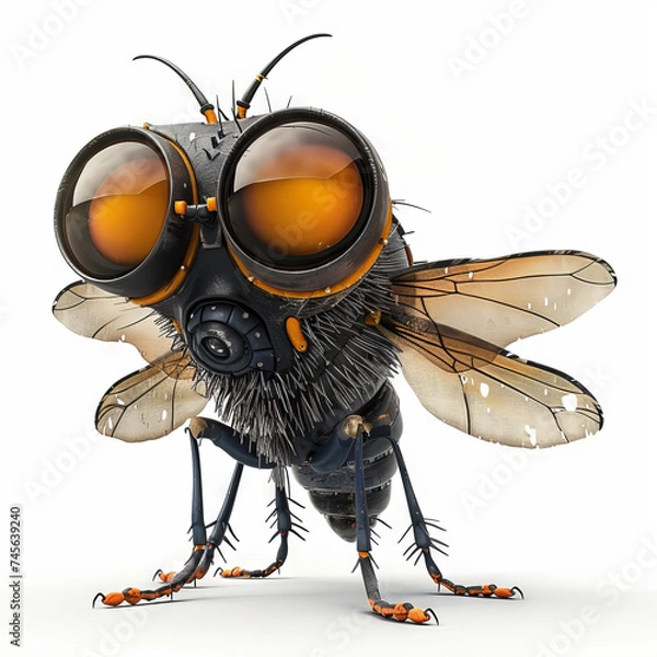 Obraz 3d fly character on white background 