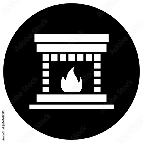 Fototapeta Fireplace Vector Icon Design Illustration