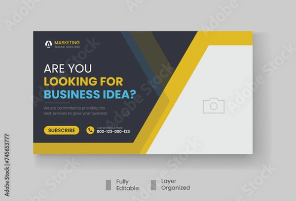Obraz Corporate business and digital marketing youtube thumbnail or web banner template