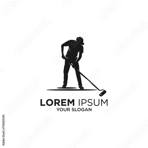 Obraz floor worker silhouette logo