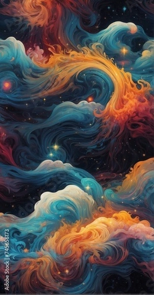 Fototapeta Clouds and Stars in the Sky