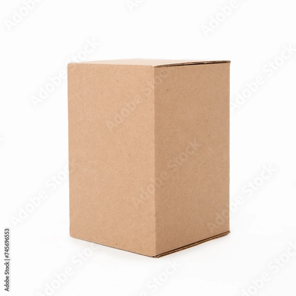 Fototapeta closed corton box on white background