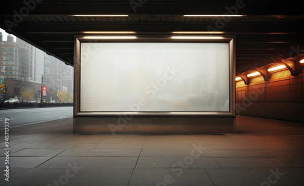 Obraz Large Empty Billboard on City Street