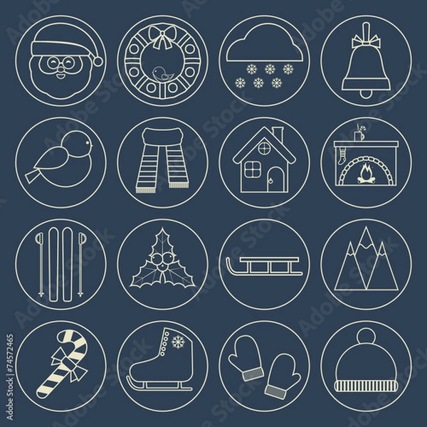 Obraz Christmas icons.