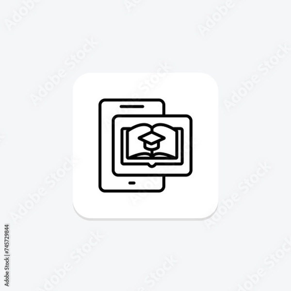 Fototapeta Interactive Learning icon, interactive education, interactive teaching, interactive technology, interactive tools line icon, editable vector icon, pixel perfect, illustrator ai file
