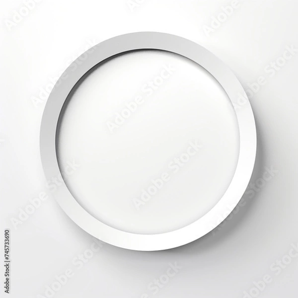 Fototapeta circle  minimalist, white background сreated with Generative Ai