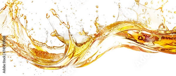 Fototapeta A golden beer splashing.