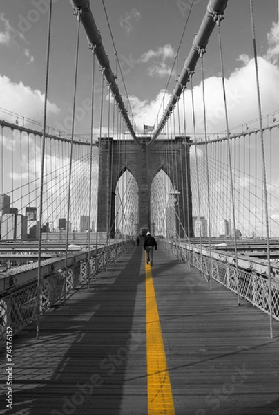 Obraz Gelbe Linie auf der Brroklyn Bridge