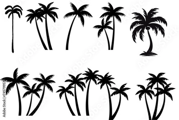 Obraz set of palm trees