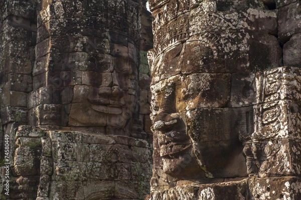 Fototapeta Ancient stone face of Bayon temple