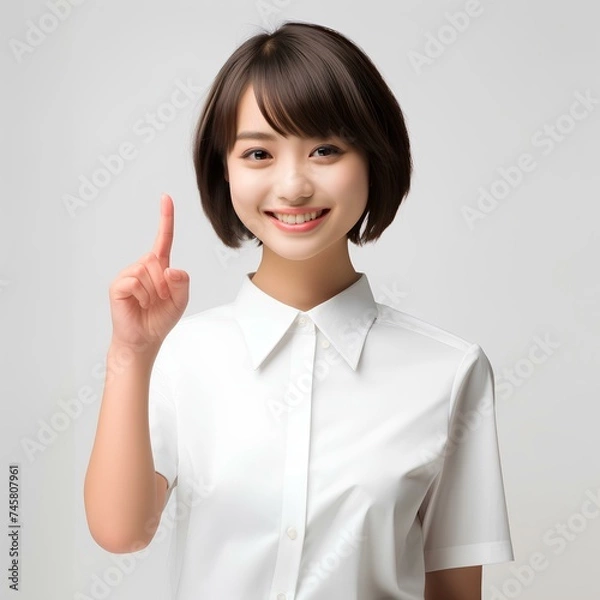 Fototapeta おすすめする美しい女性