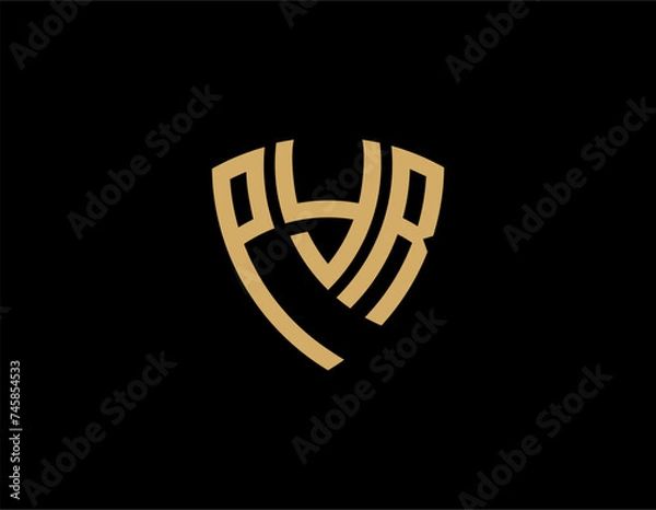 Fototapeta PYR creative letter shield logo design vector icon illustration