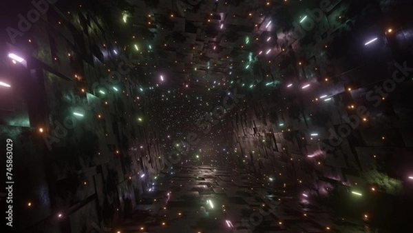 Fototapeta 4K ループアニメーション トンネル疾走 Infinite Tunnel Loop Motion