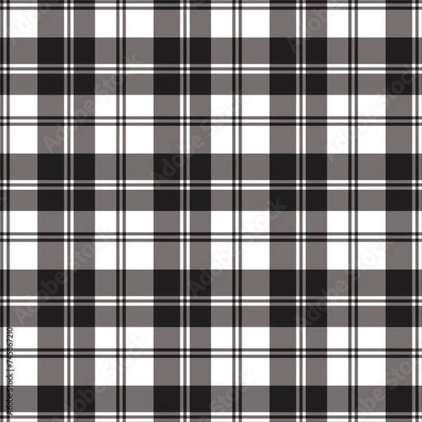 Fototapeta Seamless pattern of plaid. check fabric texture. striped textile print.Checkered gingham fabric seamless pattern. Vector seamless pattern.