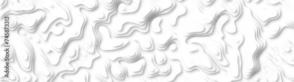 Fototapeta 3d render, abstract white paper background. Paper cut vector art background banner texture. multi layer cutout geometric pattern on vector, Abstract soft white background with waves.