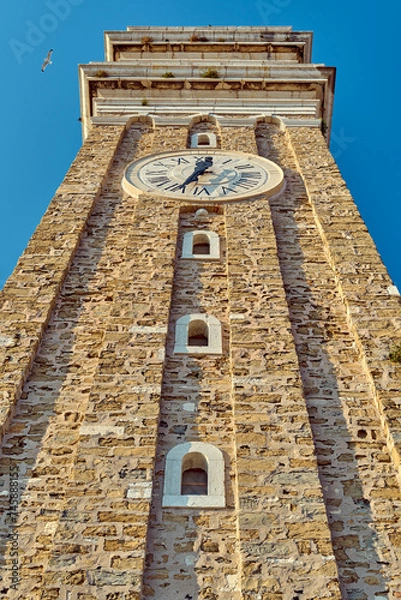 Fototapeta Tower in Piran city, Slovenia, peninsula