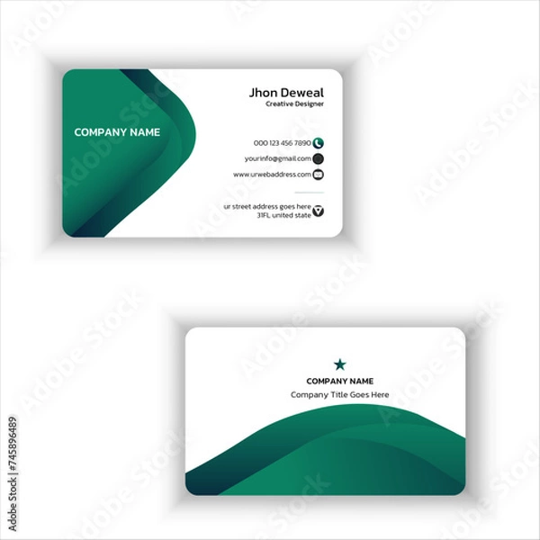Fototapeta Double sided and modern pattern background simple business card design. Creative and clean professional business card template	
