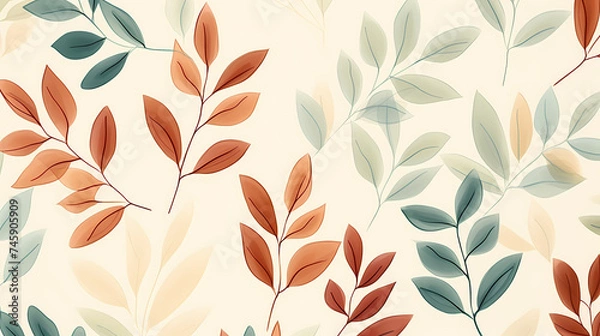 Fototapeta Abstract fabric, botanical art background