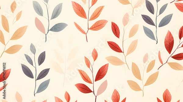 Fototapeta Abstract fabric, botanical art background