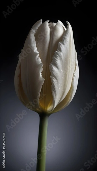 Fototapeta White tulip on a white background