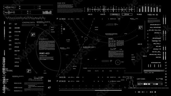 Fototapeta White lines on black background create an intricate pattern