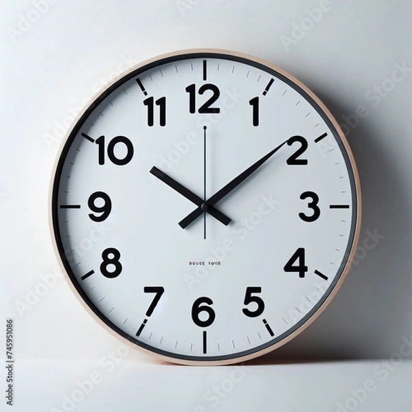 Fototapeta Clock face on white background. Time concept. 3D Rendering