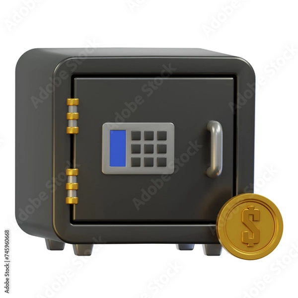 Obraz safe deposit box 3d illustration