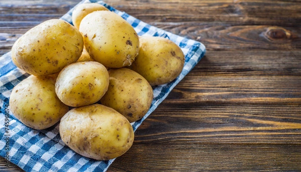 Obraz Potatoes, copyspace on a side