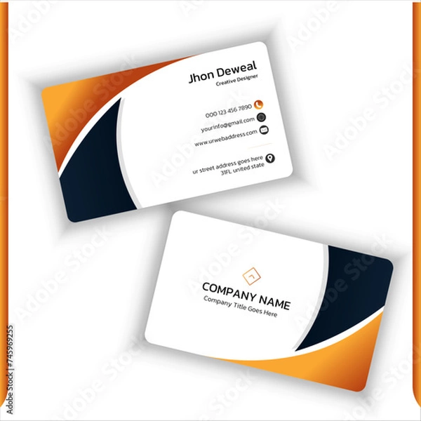 Fototapeta Double sided and modern pattern background simple business card design. Creative and clean professional business card template	
