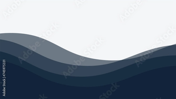Fototapeta Blue ocean wave background wallpaper vector image. Illustration of graphic wave design for backdrop or presentation