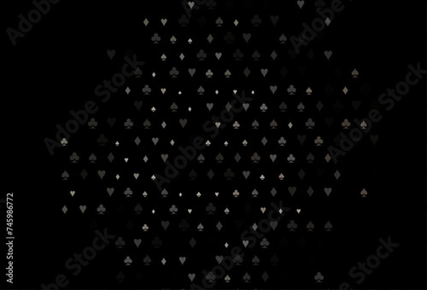 Obraz Dark Black vector pattern with symbol of cards.