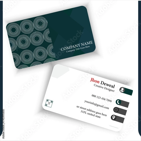 Fototapeta Double sided and modern pattern background simple business card design. Creative and clean professional business card template	
