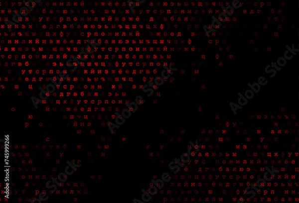 Obraz Dark red vector texture with ABC characters.